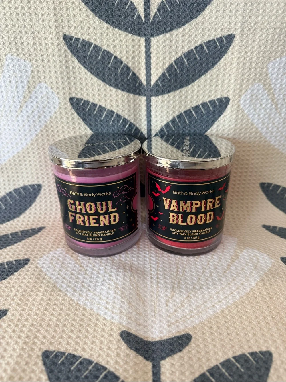 Bath & Body Works Ghoul Friend & Vampire Blood Candles - Purple & Red